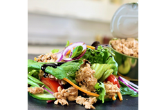 A plate of vegan tuna salad.